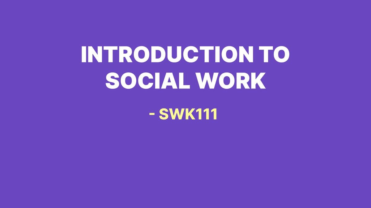 Introduction to Social Work