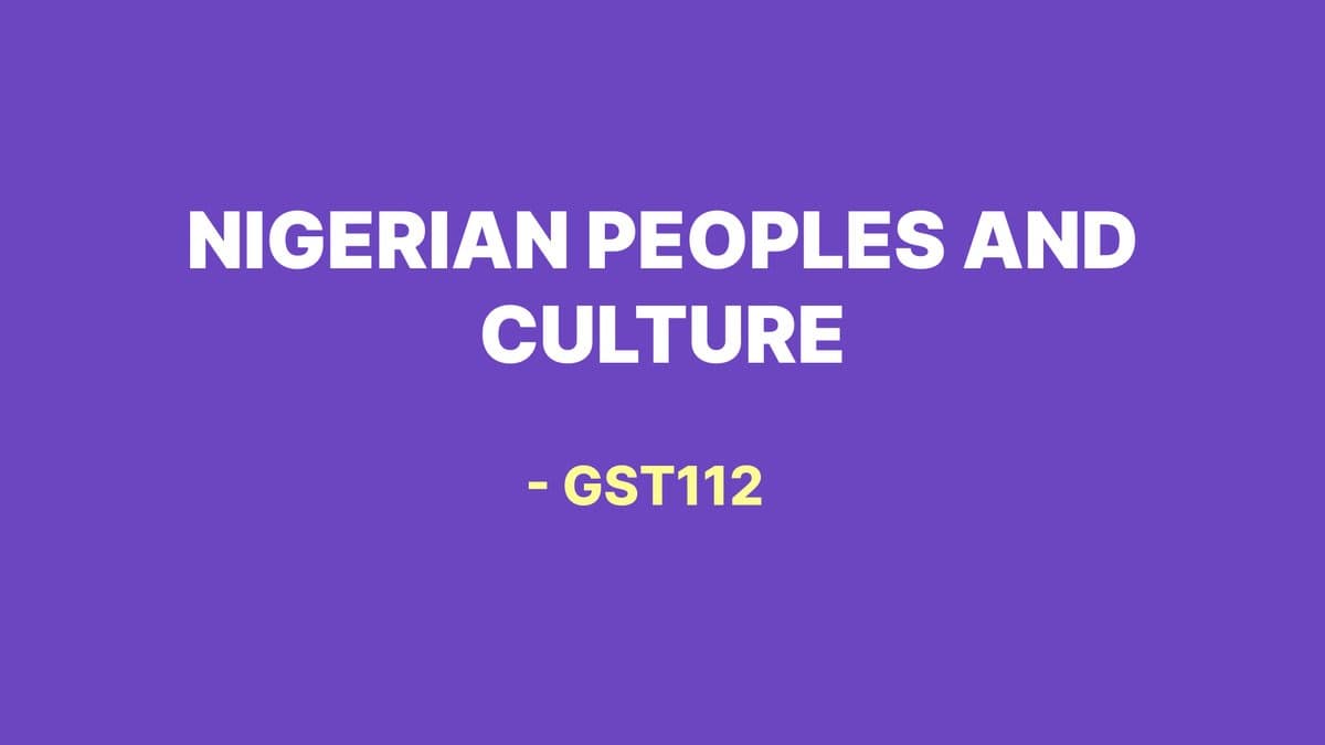 Nigerian Peoples and culture